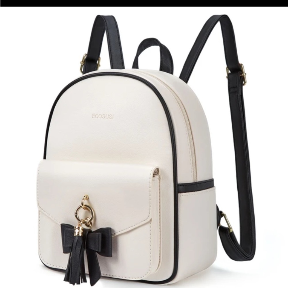 Ecosusi beige and black backpack